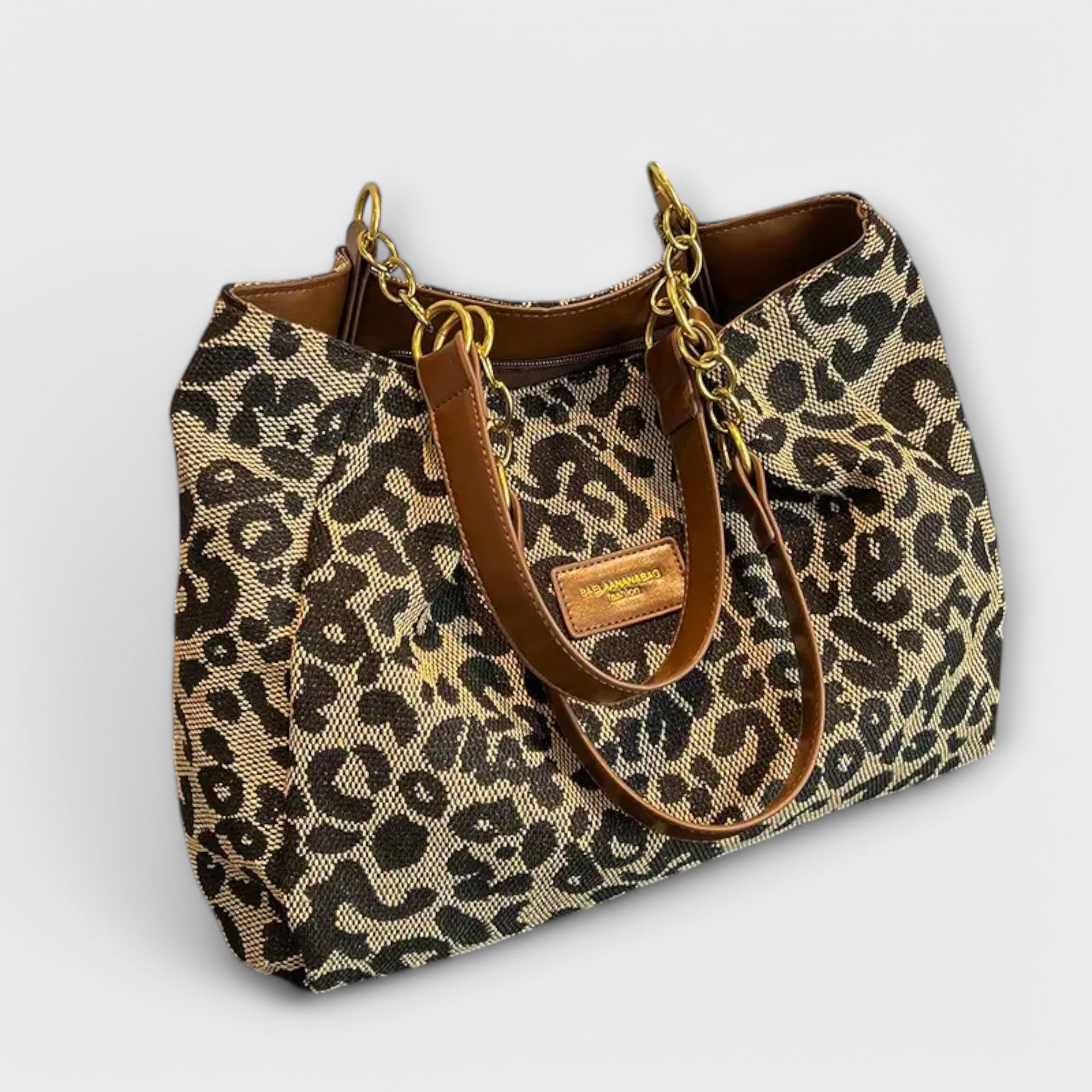 Olivia - Płócienna torba typu tote w lamparcie cętki