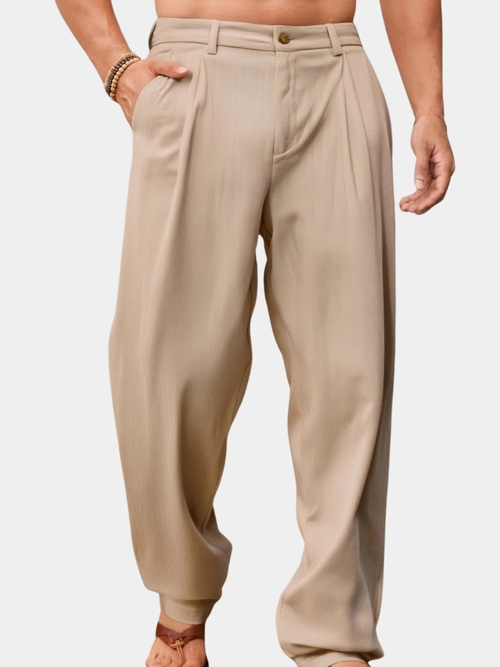 NICCO | PANTALONI DI LINO A GAMBA LARGA
