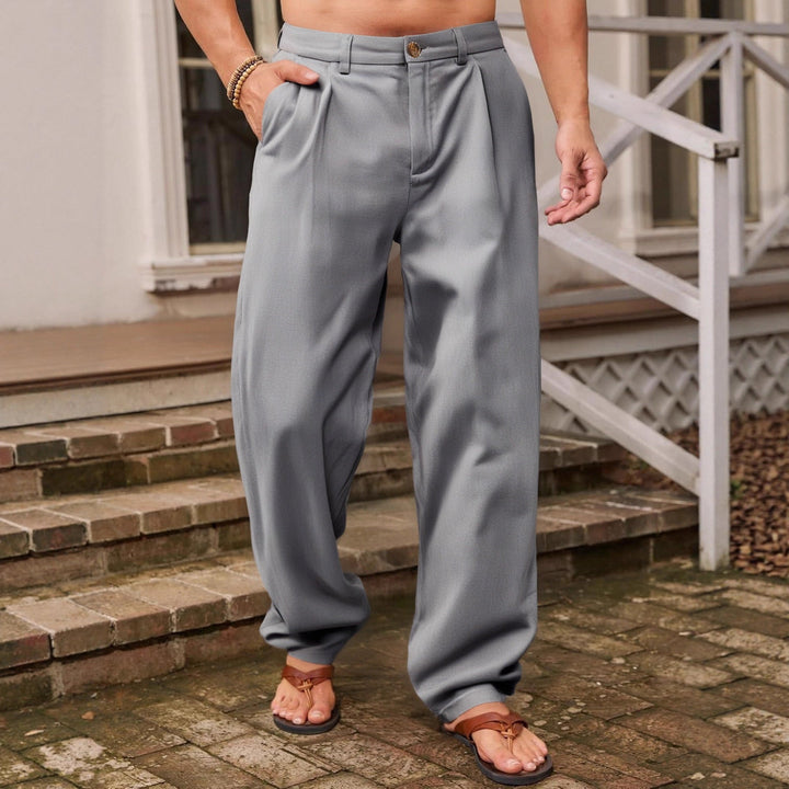 NICCO | PANTALONI DI LINO A GAMBA LARGA