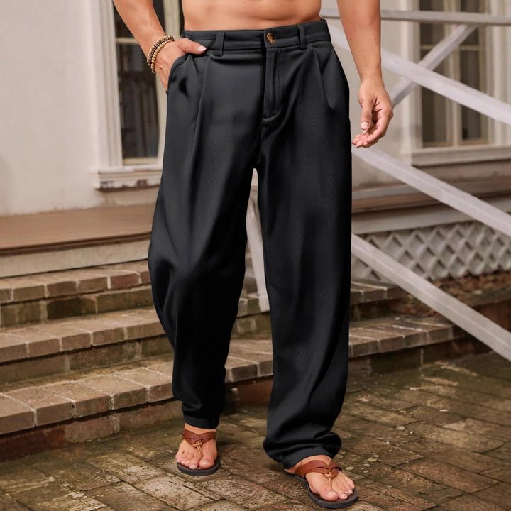 NICCO | PANTALONI DI LINO A GAMBA LARGA