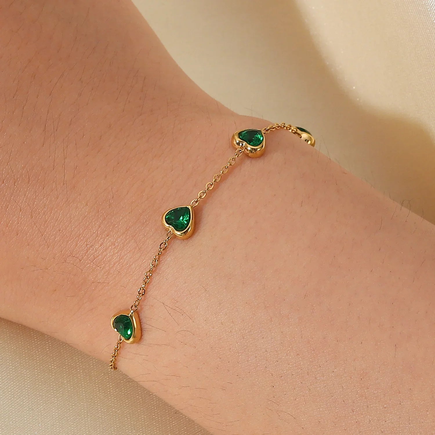 Bransoletka Francia Green Heart